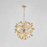 Norivana | Natural Agate Chandelier with Gold Frame for Elegant Living Spaces