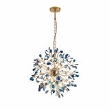Norivana | Natural Agate Chandelier with Gold Frame for Elegant Living Spaces