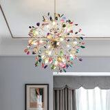 Norivana | Natural Agate Chandelier with Gold Frame for Elegant Living Spaces