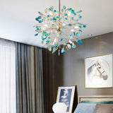 Norivana | Natural Agate Chandelier with Gold Frame for Elegant Living Spaces