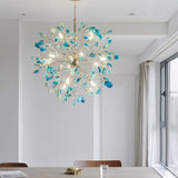 Norivana | Natural Agate Chandelier with Gold Frame for Elegant Living Spaces