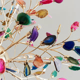 Norivana | Natural Agate Chandelier with Gold Frame for Elegant Living Spaces