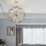 Norivana | Natural Agate Chandelier with Gold Frame for Elegant Living Spaces