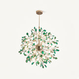 Norivana | Natural Agate Chandelier with Gold Frame for Elegant Living Spaces
