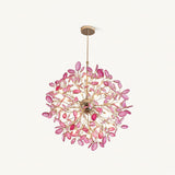 Norivana | Natural Agate Chandelier with Gold Frame for Elegant Living Spaces