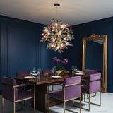 Norivana | Natural Agate Chandelier with Gold Frame for Elegant Living Spaces