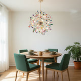 Norivana | Natural Agate Chandelier with Gold Frame for Elegant Living Spaces