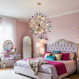 Norivana | Natural Agate Chandelier with Gold Frame for Elegant Living Spaces