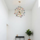 Norivana | Natural Agate Chandelier with Gold Frame for Elegant Living Spaces