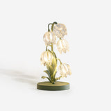 Norellea | Floral Glass Table Lamp with Green Stem Base and G4 Lighting
