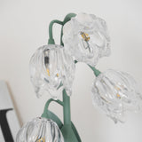 Norellea | Floral Glass Table Lamp with Green Stem Base and G4 Lighting