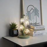 Norellea | Floral Glass Table Lamp with Green Stem Base and G4 Lighting