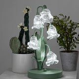 Norellea | Floral Glass Table Lamp with Green Stem Base and G4 Lighting