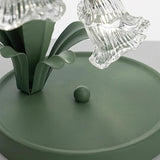 Norellea | Floral Glass Table Lamp with Green Stem Base and G4 Lighting