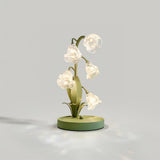 Norellea | Floral Glass Table Lamp with Green Stem Base and G4 Lighting