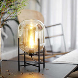 Valora | Iron and Glass Floor Light with Amber or Smoke Shade for Living Room Lighting