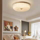 Velrixa | Luxury Glass Ceiling Light Modern LED Flush Mount with Textured Glass for Living Room and Dining Room