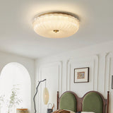 Velrixa | Luxury Glass Ceiling Light Modern LED Flush Mount with Textured Glass for Living Room and Dining Room