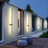Orlena | Modern Black Aluminium Linear Outdoor Wall Light with Warm White LED
