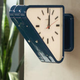 Delorien | Two-Sided Metal Wall Clock with Silent Movement in Five Colours for Living Room and Hallway