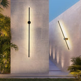 Orlena | Modern Black Aluminium Linear Outdoor Wall Light with Warm White LED