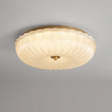 Velrixa | Luxury Glass Ceiling Light Modern LED Flush Mount with Textured Glass for Living Room and Dining Room