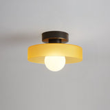 Belle | French Bauhaus Ceiling Light in Brass & Glass
