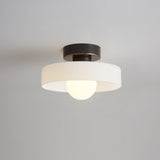 Belle | French Bauhaus Ceiling Light in Brass & Glass