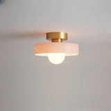 Belle | French Bauhaus Ceiling Light in Brass & Glass