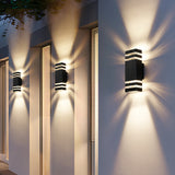 Liorena | Modern Up Down Outdoor Wall Light with Aluminium Frame and Glass Panels for Entrances and Patios