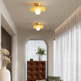 Belle | French Bauhaus Ceiling Light in Brass & Glass