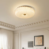 Velrixa | Luxury Glass Ceiling Light Modern LED Flush Mount with Textured Glass for Living Room and Dining Room