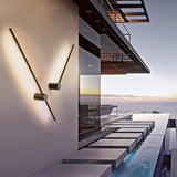 Orlena | Modern Black Aluminium Linear Outdoor Wall Light with Warm White LED