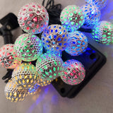 Sorielle | Moroccan Ball Solar and Battery String Lights in Warm White and Multicolour for Garden and Patio