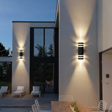 Liorena | Modern Up Down Outdoor Wall Light with Aluminium Frame and Glass Panels for Entrances and Patios