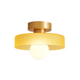 Belle | French Bauhaus Ceiling Light in Brass & Glass
