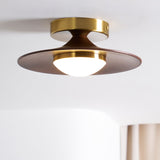 Sorevi | Minimalist Walnut & Gold Ceiling Light with Integrated LED for Modern Interiors