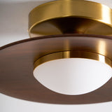 Sorevi | Minimalist Walnut & Gold Ceiling Light with Integrated LED for Modern Interiors