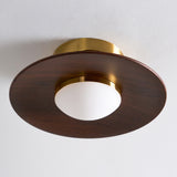 Sorevi | Minimalist Walnut & Gold Ceiling Light with Integrated LED for Modern Interiors