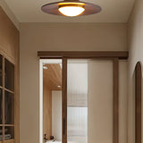 Sorevi | Minimalist Walnut & Gold Ceiling Light with Integrated LED for Modern Interiors