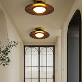 Sorevi | Minimalist Walnut & Gold Ceiling Light with Integrated LED for Modern Interiors