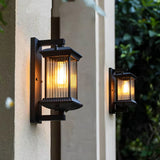 Velindra | Classic Outdoor Wall Light with Glass Lantern Shade and Weather-Resistant Construction