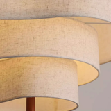 Neraya | Japandi Fabric Pendant Light with Wooden Detail for Soft Ambient Lighting
