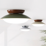 Eliorae | Retro Dome Ceiling Light in Green & Brown for Modern Interiors