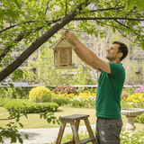 Loraine | Decorative Wooden Bird Seed Feeder with Built-In Hook for Garden, Patio and Yard Use