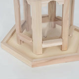 Loraine | Decorative Wooden Bird Seed Feeder with Built-In Hook for Garden, Patio and Yard Use