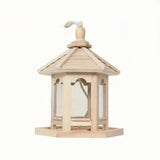 Loraine | Decorative Wooden Bird Seed Feeder with Built-In Hook for Garden, Patio and Yard Use