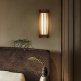 Soreon | Luxury Wooden Wall Lamp Modern LED Wall Light with Walnut Finish for Living Room, Bedroom and Dining Room