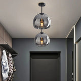Noraya | Modern Copper Glass Ceiling Light with E27 Fitting for Hallway and Bedroom Lighting