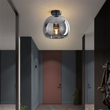 Noraya | Modern Copper Glass Ceiling Light with E27 Fitting for Hallway and Bedroom Lighting